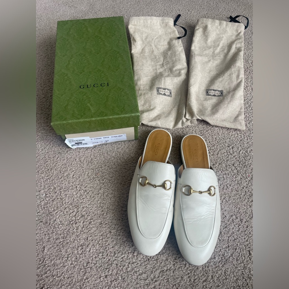 Gucci White Princeton Loafer/Mules